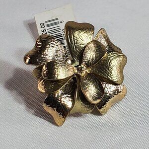Gold Flower Adjustable Stretch Ring For Women NWT